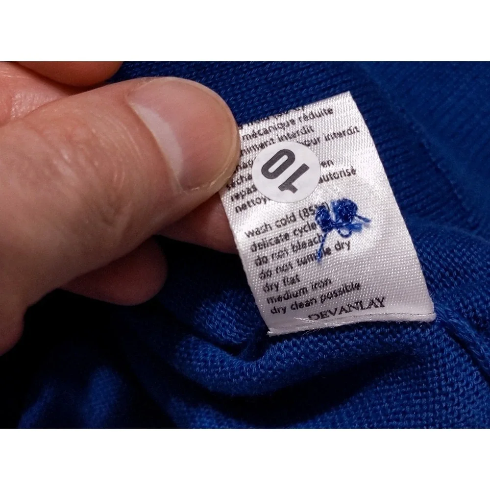 LACOSTE Men's‎ Button Cardigan Sweater Cotton Modern Blue 7 or XL